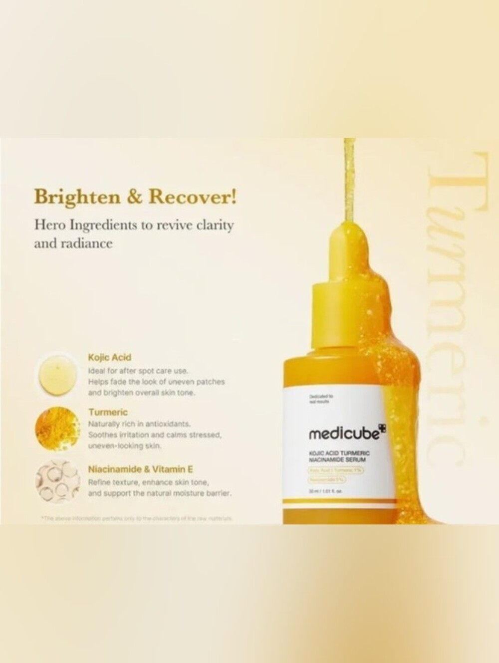 Medicube Kojic Acid Turmeric Niacinamide Serum 30ml BRAND NEW IN THE BOX - Picture 2 of 5